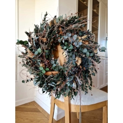 Wianek zimowy, świąteczny naturalny Stabilizowany Eukaliptus